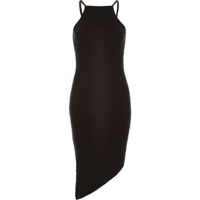 Black asymmetric cami dress
